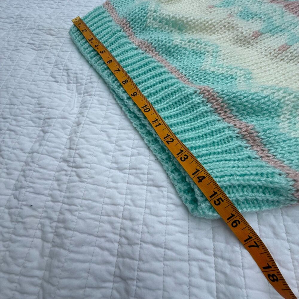 Vintage Hand Knit Fair Isle Sweater | Pastel Chunky Korean Knit Jumper - Picture 9 of 10